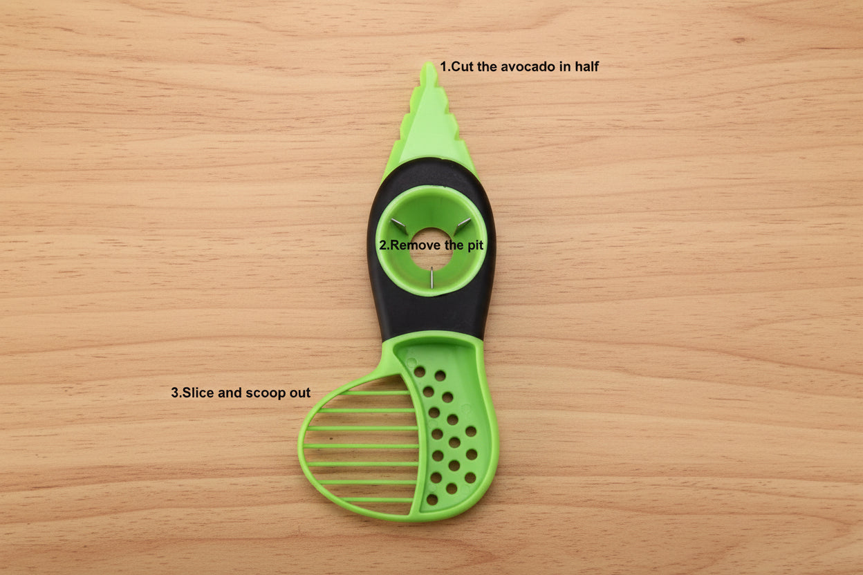 Cuisinox 3-in-1 Avocado Slicer, Green, Multifunctional Knife