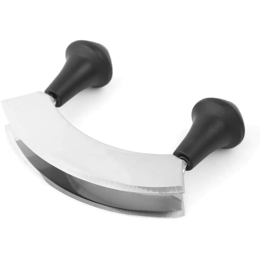 Cuchillo Mezzaluna de doble hoja Cuisinox, acero inoxidable