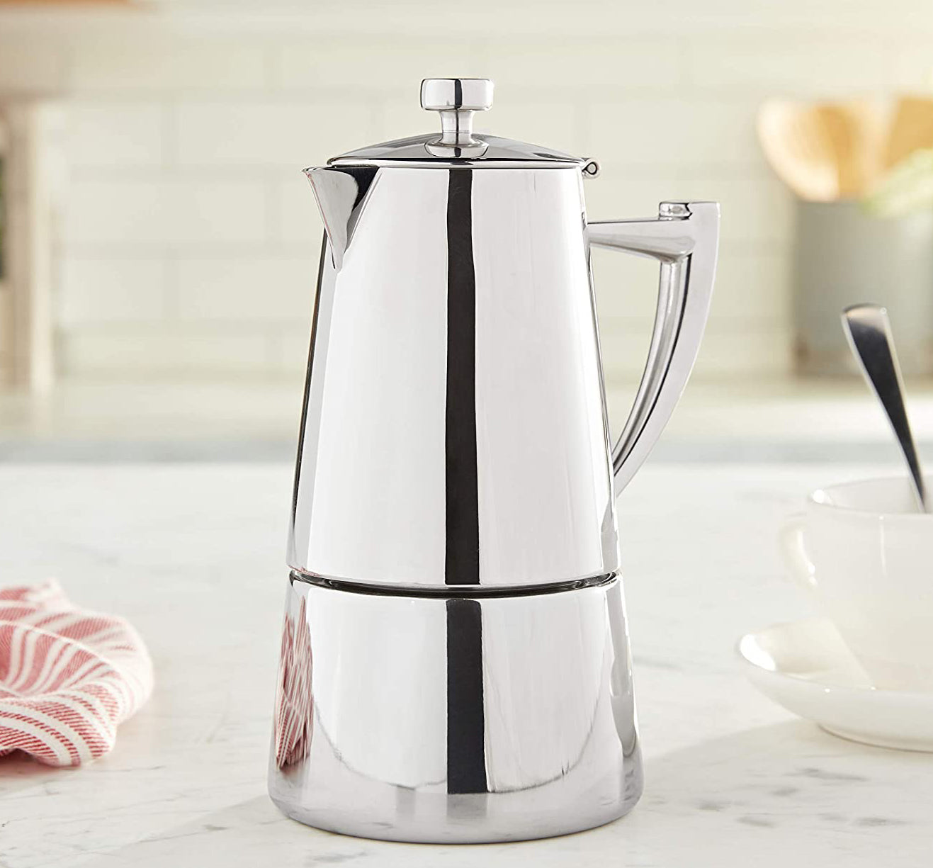 Cafetera Moka Espresso Cuisinox Roma de inducción de acero inoxidable