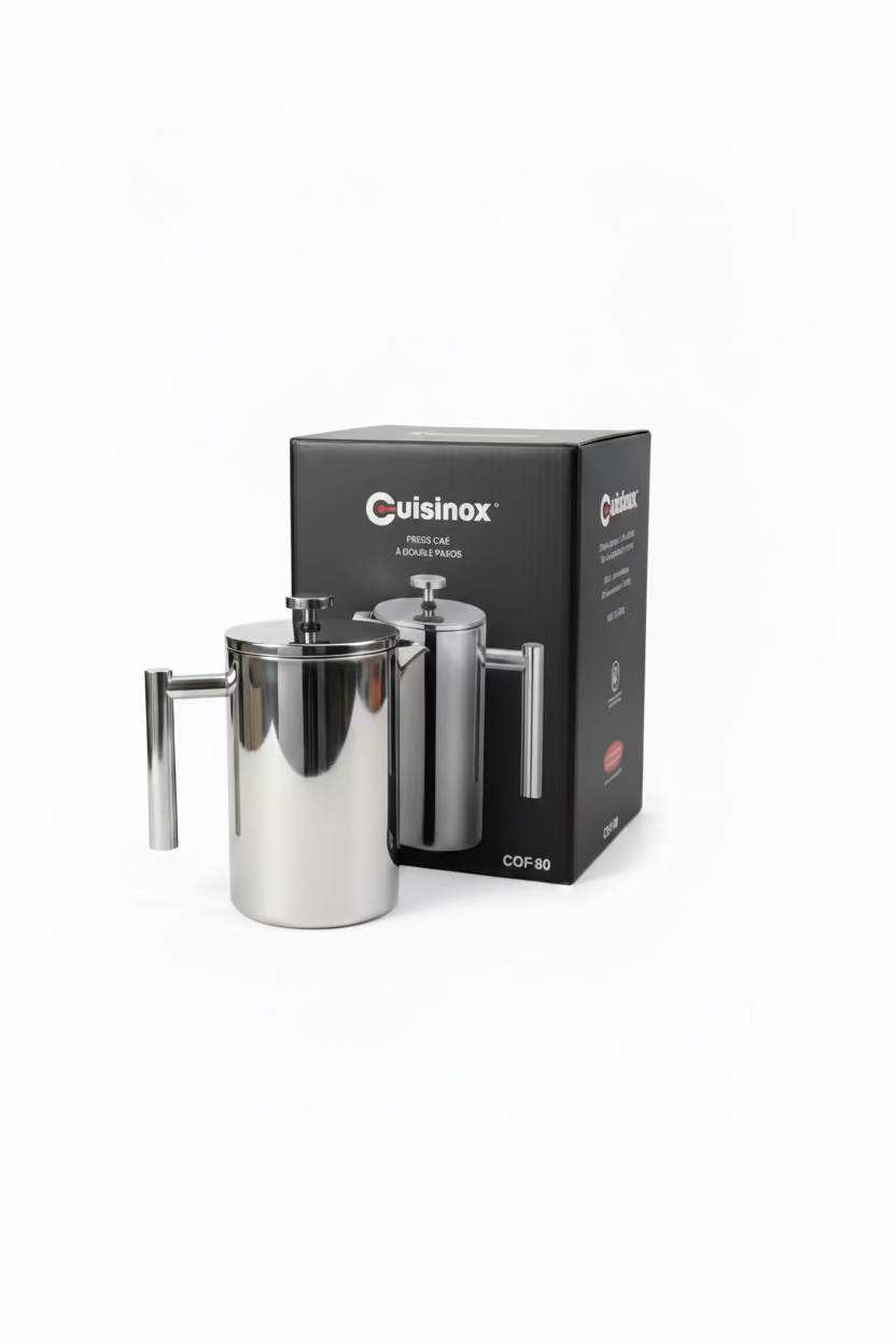 Prensa francesa de acero inoxidable de doble pared Cuisinox con filtro de junta de silicona