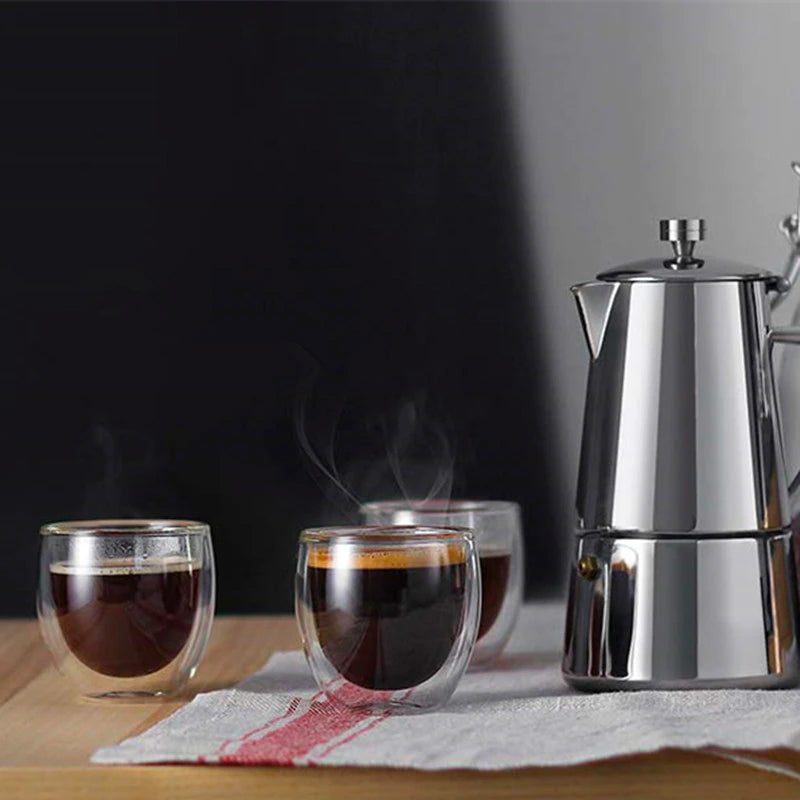 Cuisinox Lot de 4 tasses à expresso, verre à double paroi