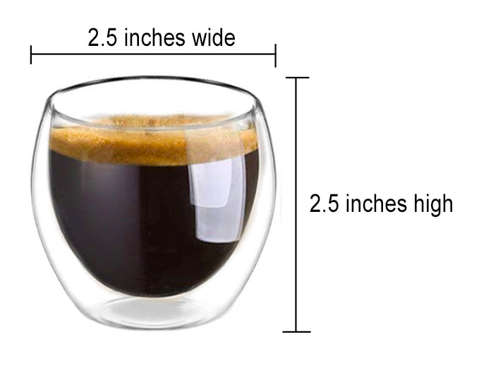 Cuisinox Lot de 4 tasses à expresso, verre à double paroi