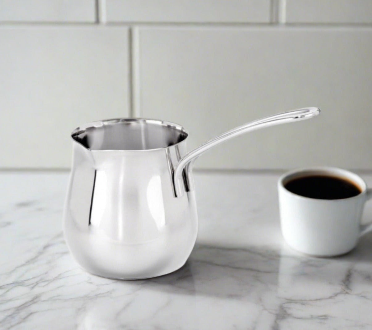 Cafetière Cezve turque en acier inoxydable