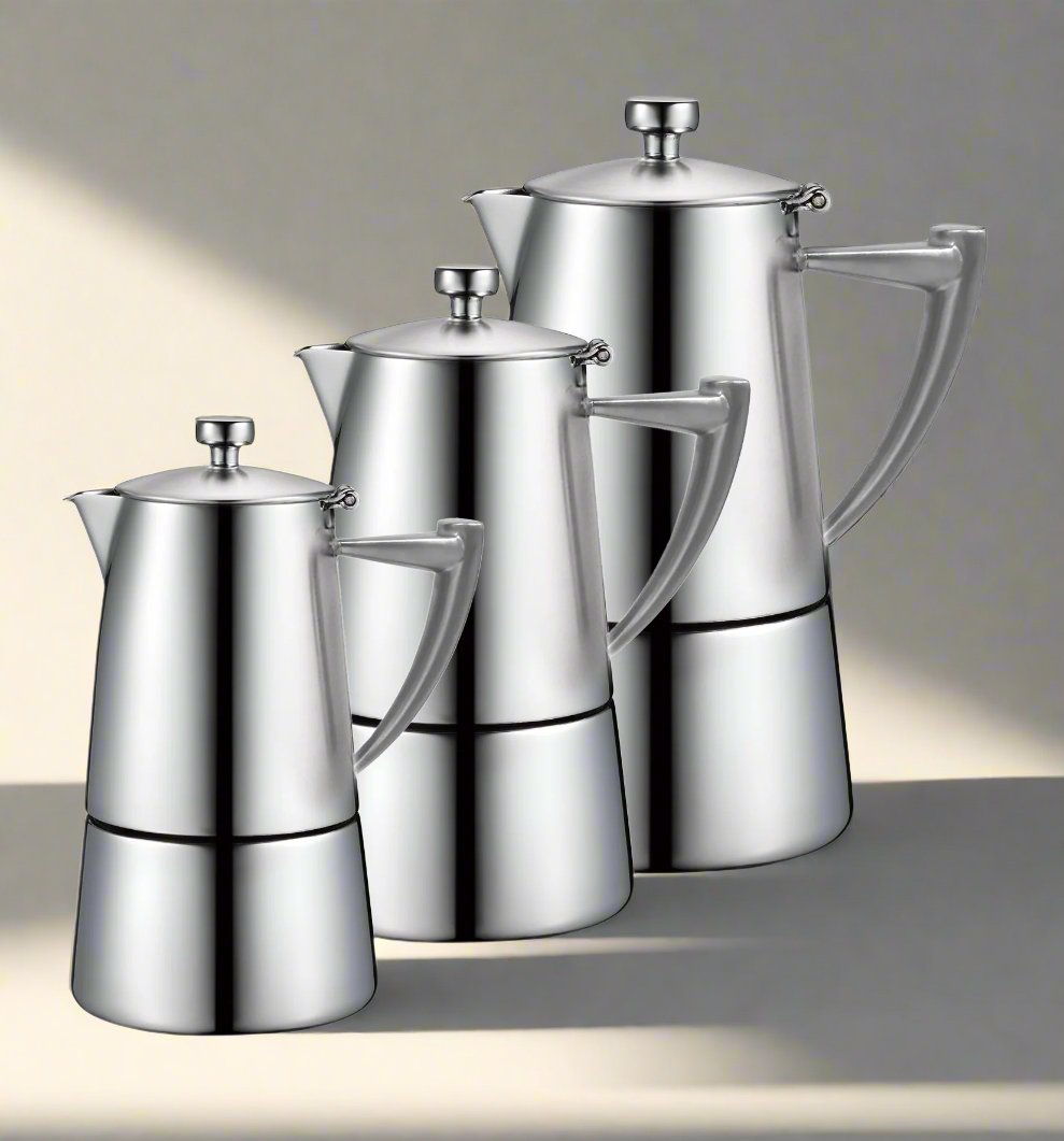 Cuisinox Roma Satin Stainless Steel Stovetop Moka Espresso Maker