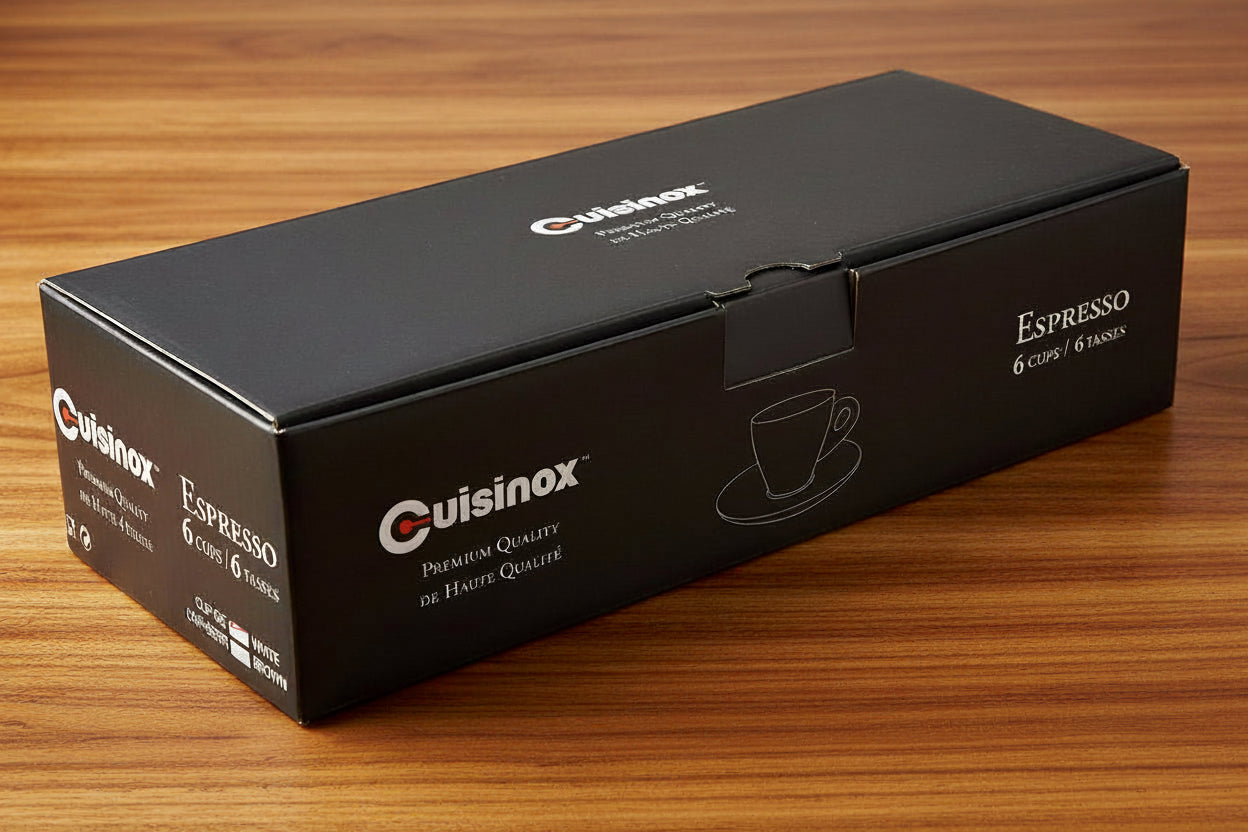 Cuisinox Signature Series, Set of 4 Espresso Cups, White Porcelain