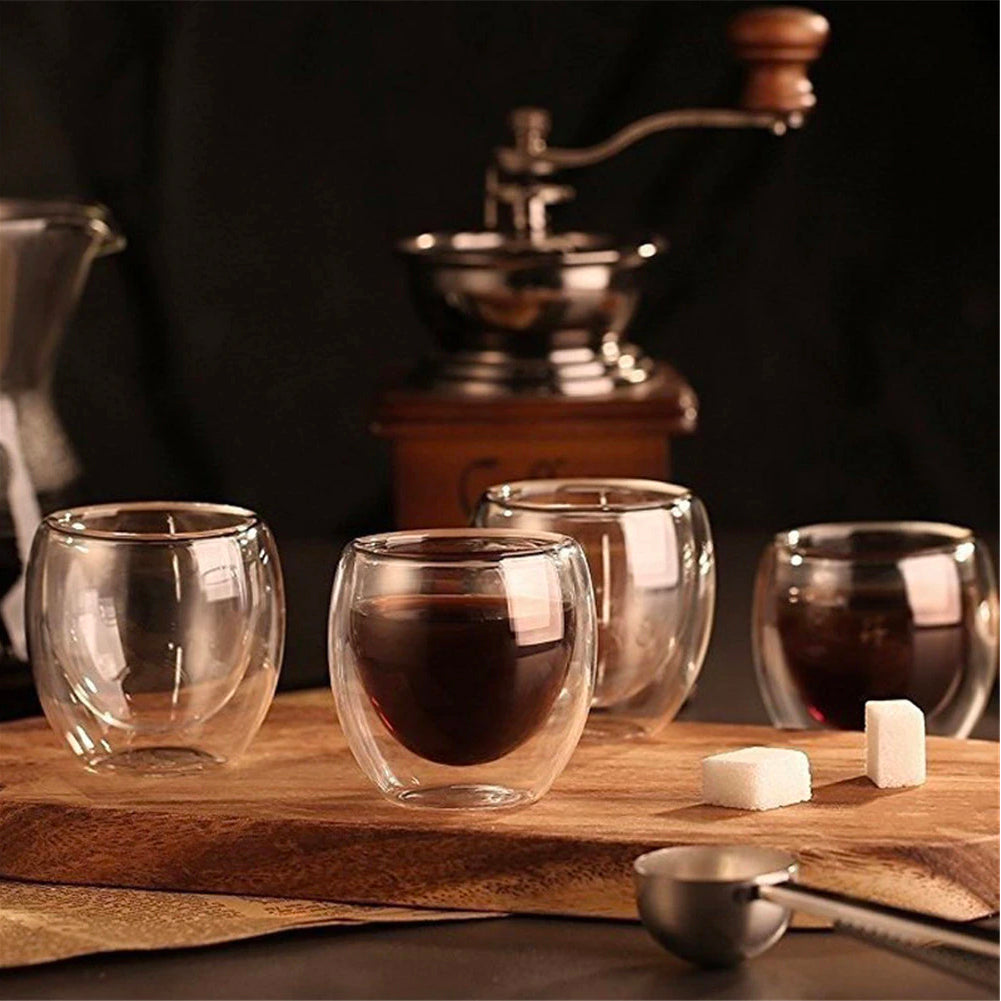 Cuisinox Lot de 4 tasses à expresso, verre à double paroi