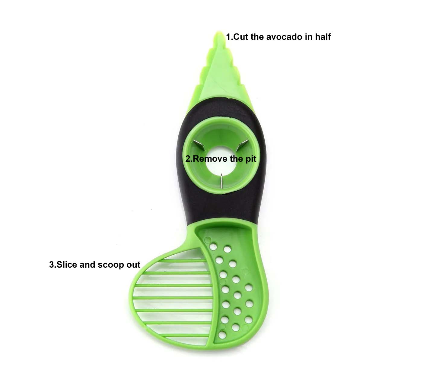 Cortadora de aguacate 3 en 1 Cuisinox, verde, cuchillo multifuncional 