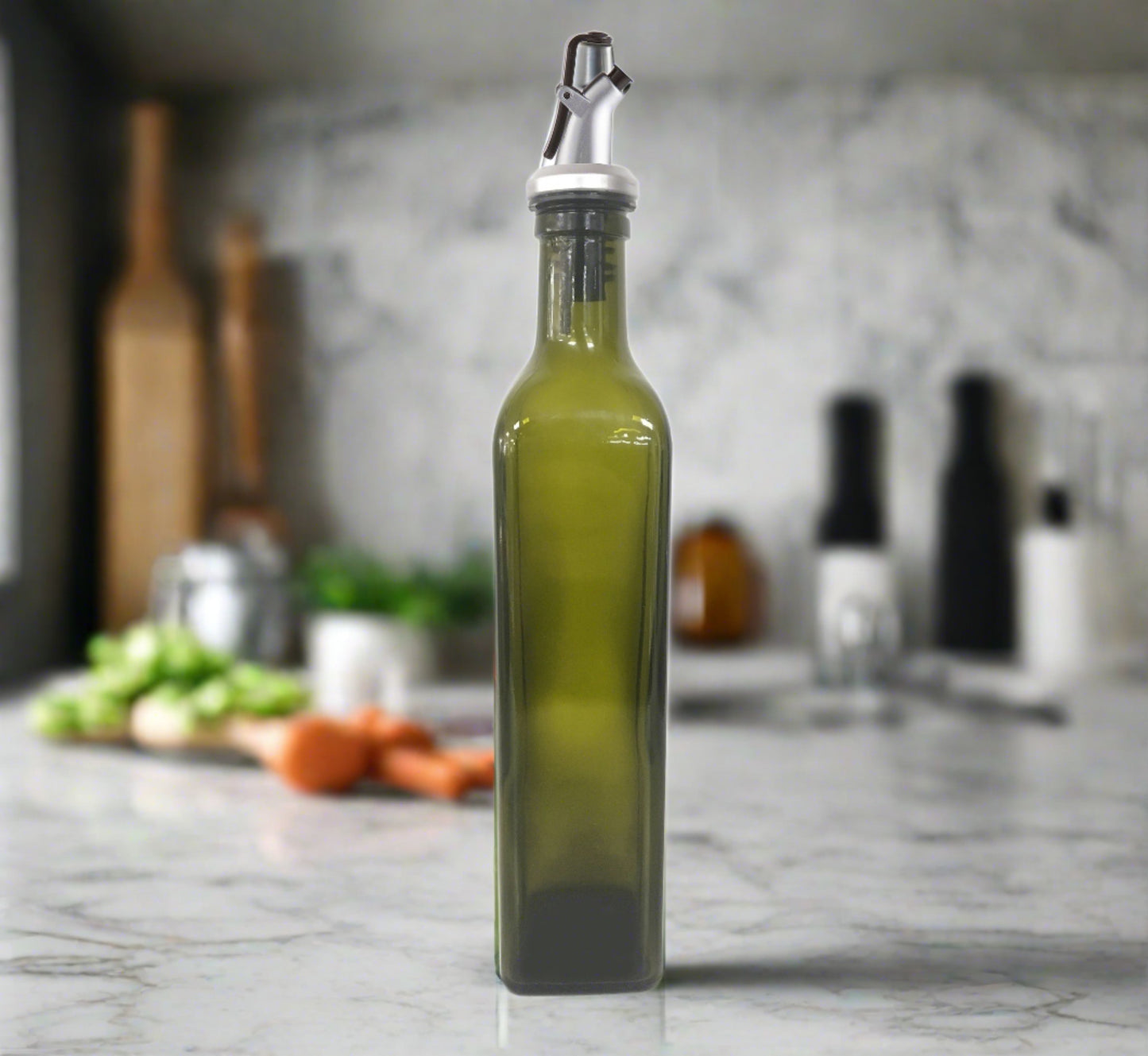 Bouteille d'huile individuelle en verre vert Cuisinox