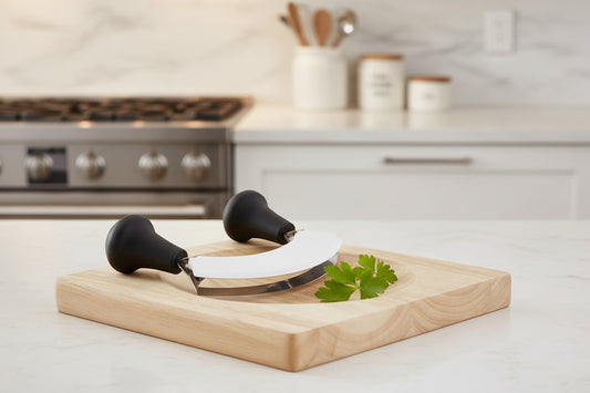 Cuisinox Double Blade Mezzaluna Knife, Stainless Steel