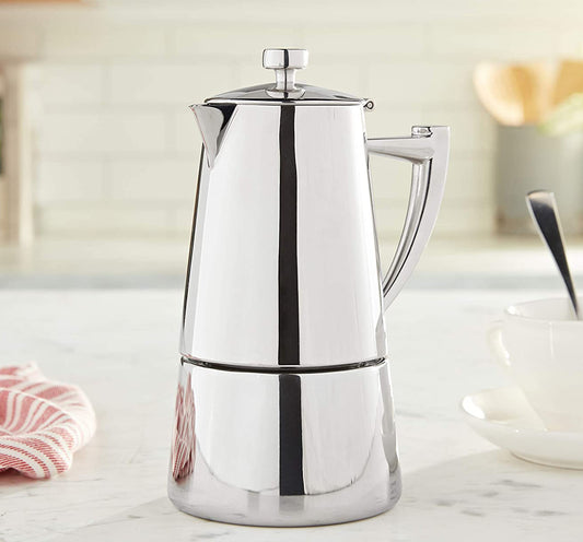 Cuisinox Roma Mirror Stainless Steel Induction Stovetop Moka Espresso Coffee Maker