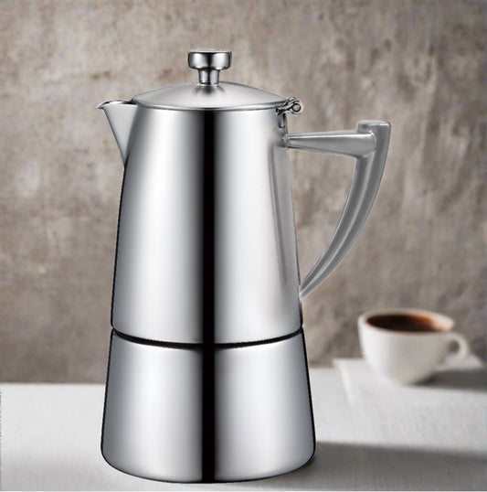 Cuisinox Roma Satin Stainless Steel Induction Stovetop Moka Espresso Coffee Maker