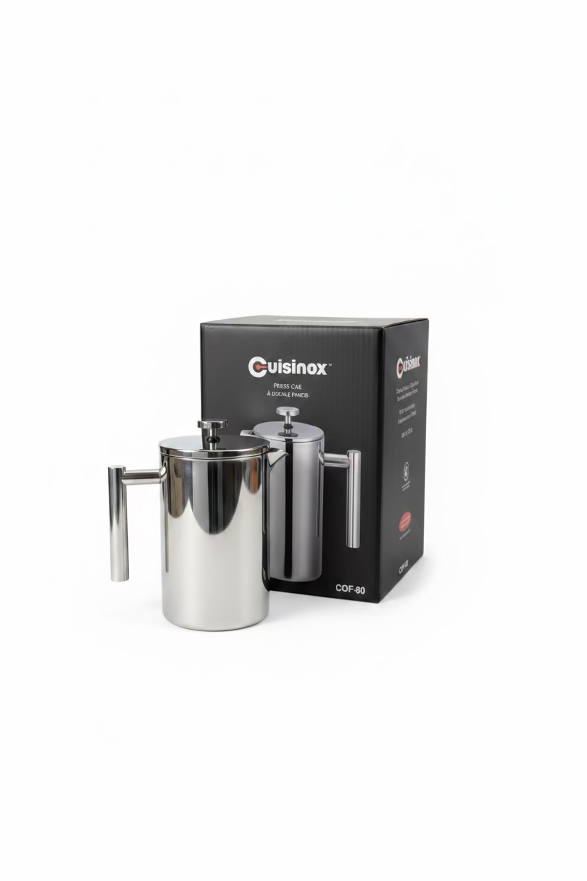 Prensa francesa de acero inoxidable de doble pared Cuisinox con filtro de junta de silicona