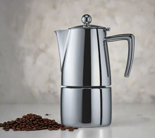 Cafetière espresso moka Milano en acier inoxydable miroir pour cuisinière à induction