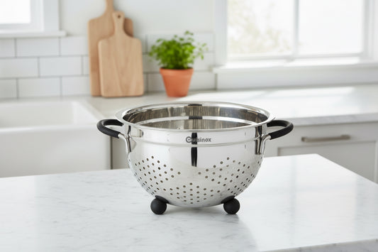 Colador Cuisinox con patas y asas de goma