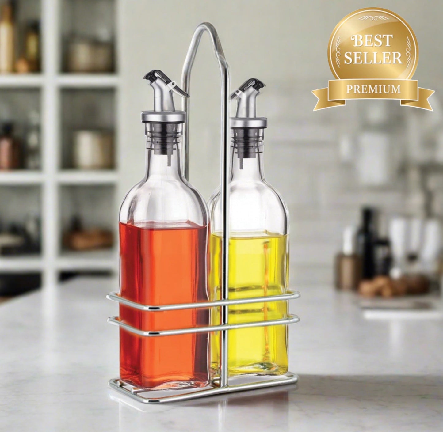 Ensemble Huile et Vinaigre avec Support