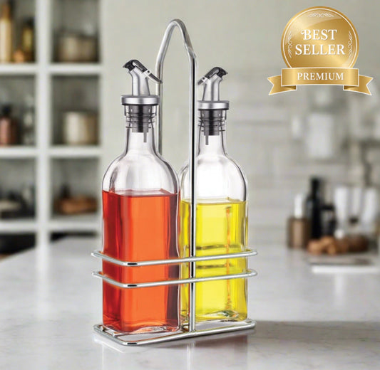 Ensemble Huile et Vinaigre avec Support