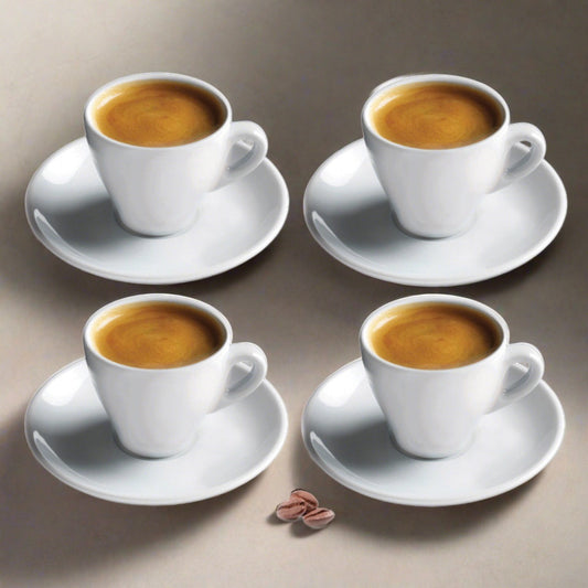 Cuisinox Juego de 4 tazas de café expreso, porcelana blanca