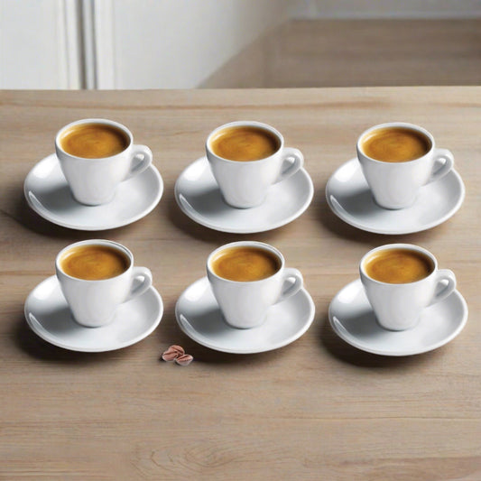 Cuisinox Signature Series, Set of 6 Espresso Cups, White Porcelain