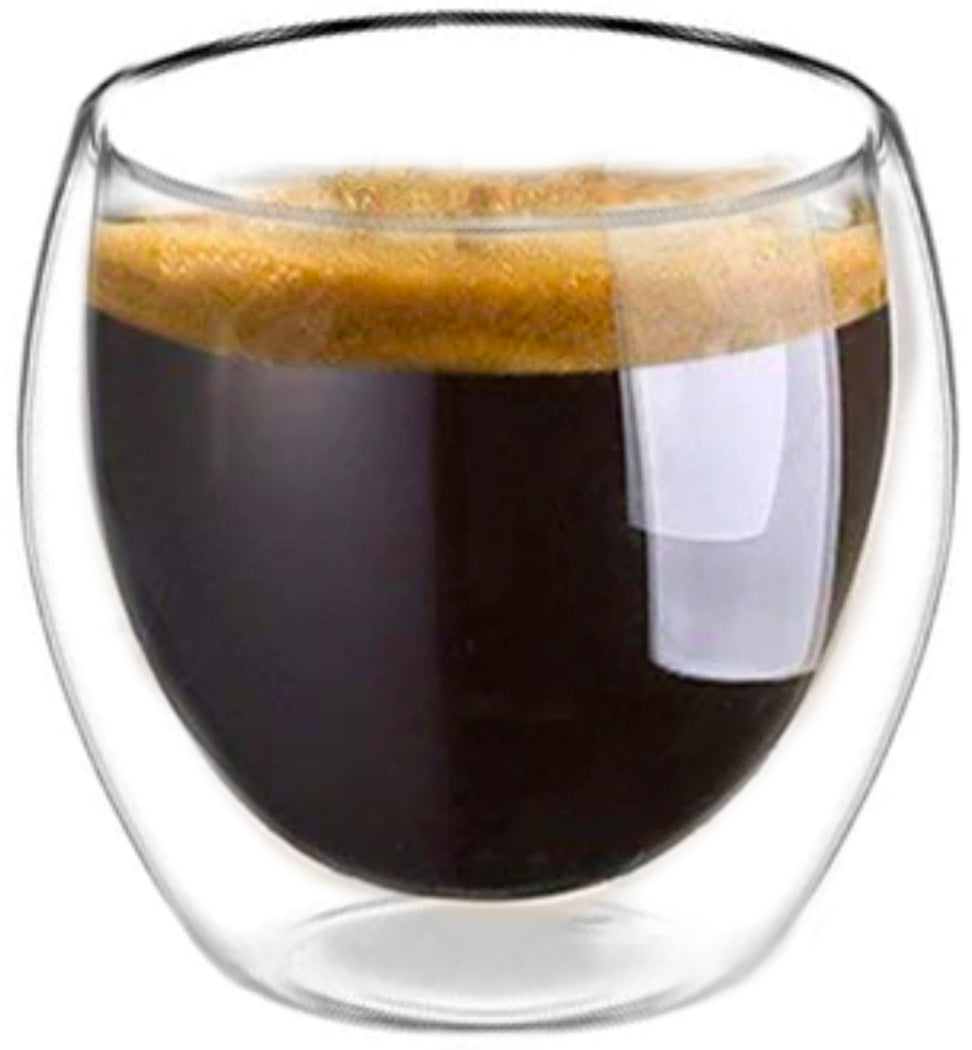 Cuisinox Juego de 4 tazas de café expreso, vidrio de doble pared 