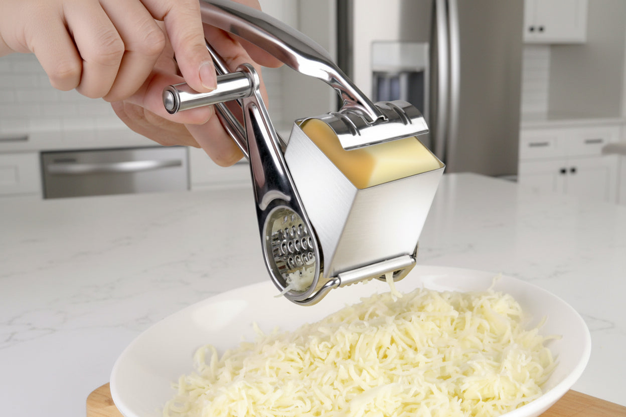 Râpe à fromage rotative en acier inoxydable, lames... – Grandado Râpe à fromage rotative en acier inoxydable, lames... – Grandado