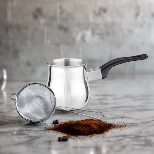 Cuisinox Turkish Coffee Pot And Fine Mesh Strainer Set