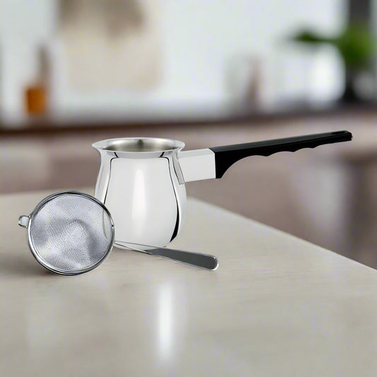 Cuisinox Turkish Coffee Pot And Fine Mesh Strainer Set