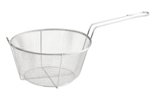 Cuisinox 22cm Round Nickel-Plated Medium Mesh Culinary Basket with Front Hook
