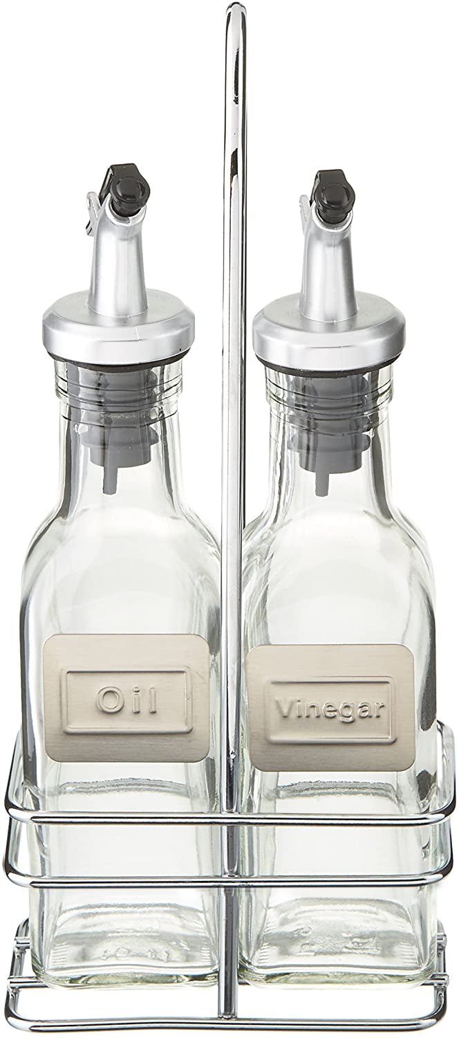 Cuisinox Oil & Vinegar Cruet Set avec Caddy avec étiquettes en anglais