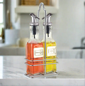 cuisinox Cuisinox Oil & Vinegar Cruet Set with Caddy with English labels Salad Dressing Mixers u0026 Shakers