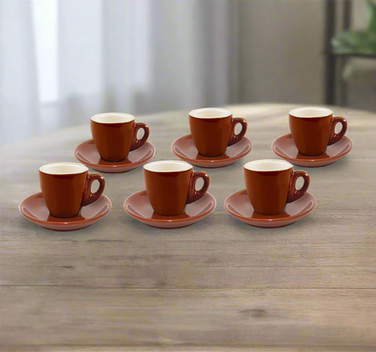 Cuisinox Signature Series, Set of 6 Espresso Cups, Brown Porcelain