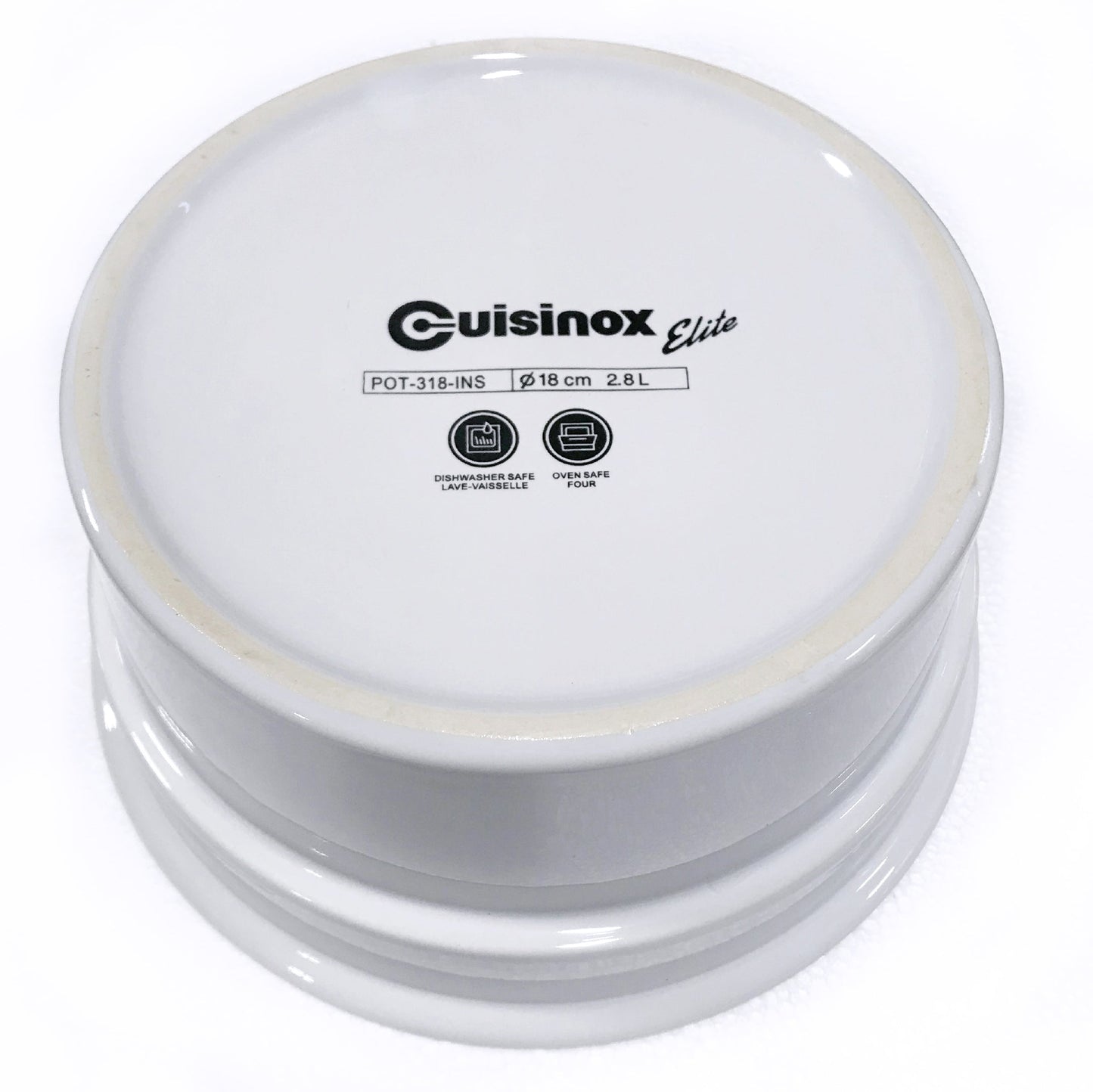 Cuisinox Fondue Insert in White Porcelain (fits into a 7" Diameter saucepan)