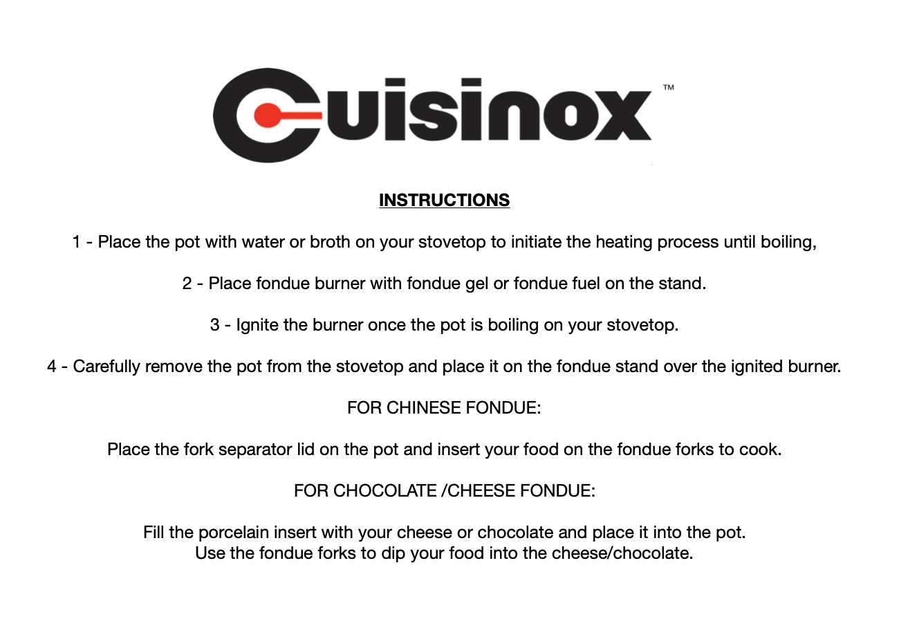 Cuisinox Fondue Burner – Inox Kitchenware