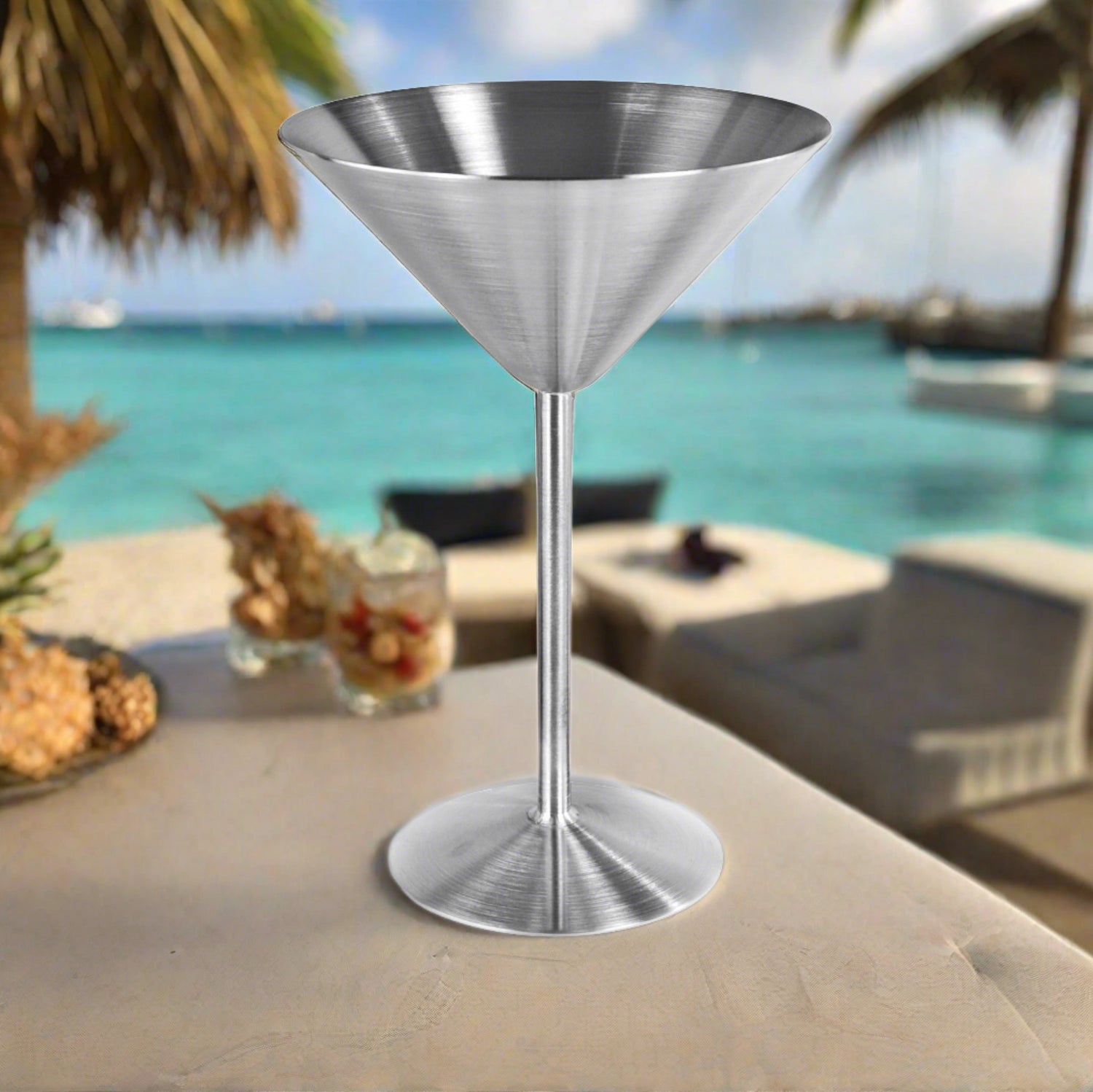 Stainless Steel Martini Glass, Silver